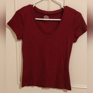 Hollister Red V-Neck T Shirt